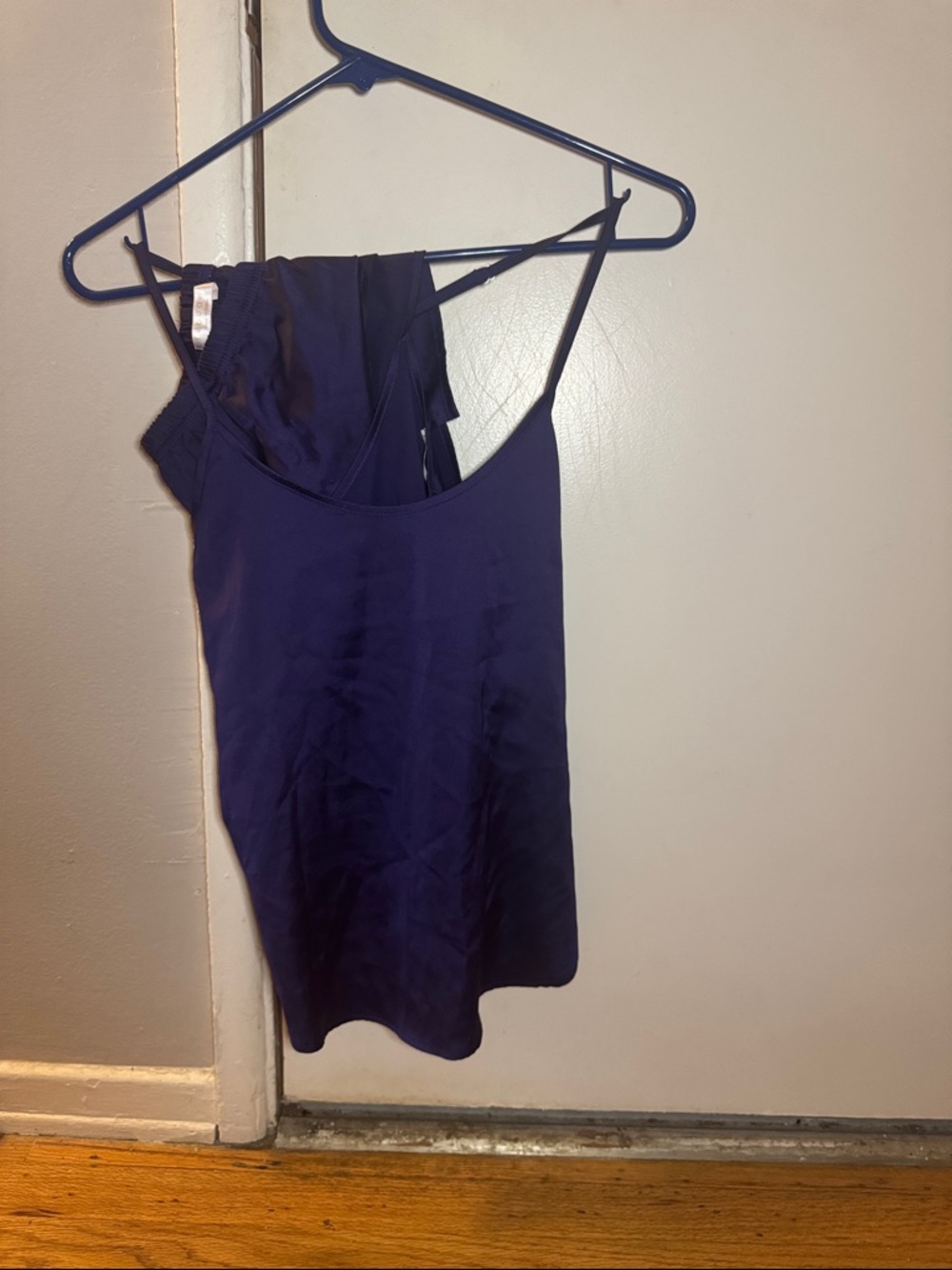 Purple Women's Satin Camisole Tank Top and shorts Sleep Set